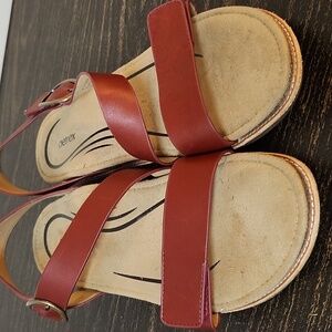 AETREX women's tamara strap sandal in red leather Euro 42 US 10.5